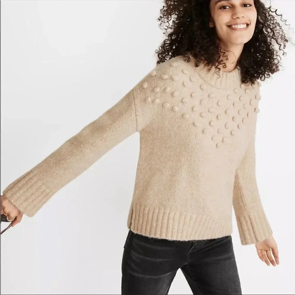 Madewell Placed Bobble Mock Neck Sweater - Picture 2 of 9